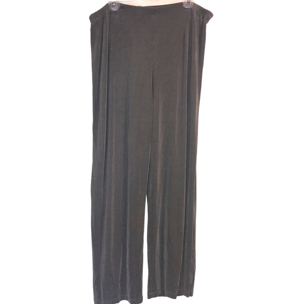 Chicos Travelers Woman’s 3 Silver Gray Pull On Slinky Stretch Knit Pant Slack